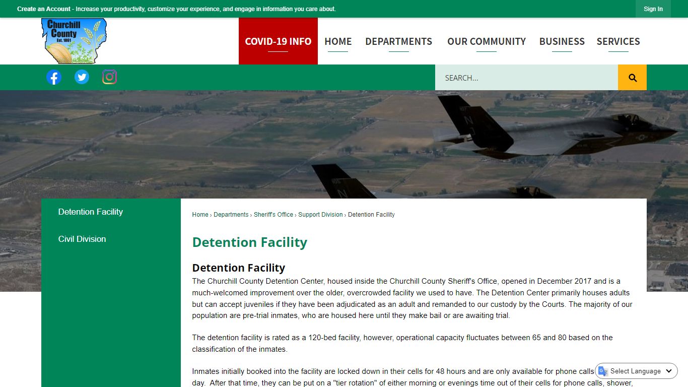 Detention Facility | Churchill County, NV - Official Website