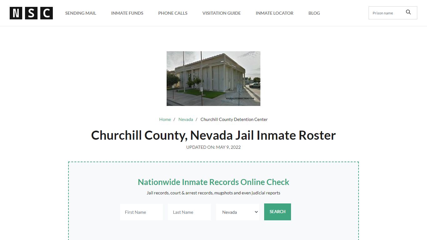 Churchill County, Nevada Jail Inmate List