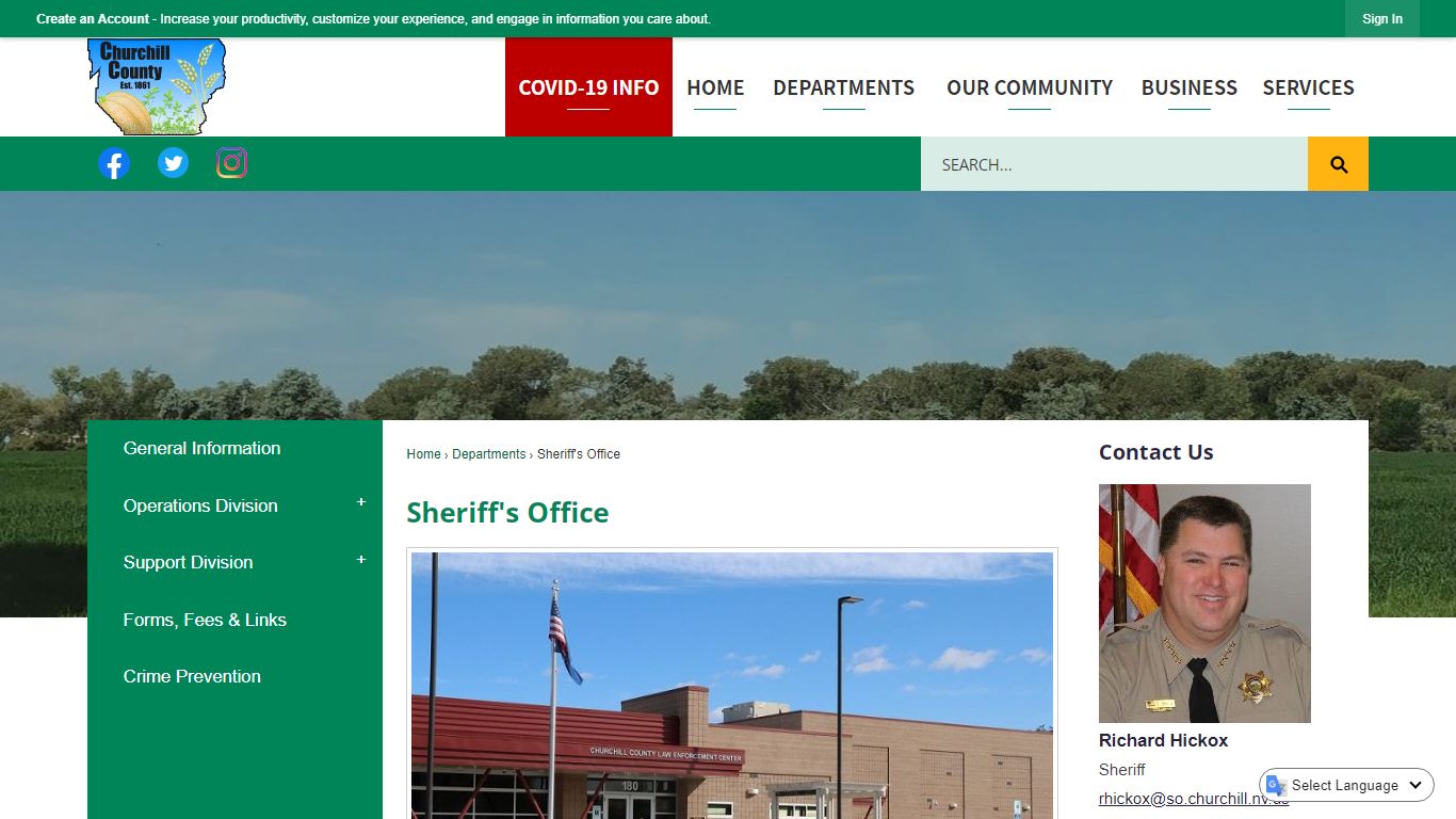 Sheriff's Office | Churchill County, NV - Official Website